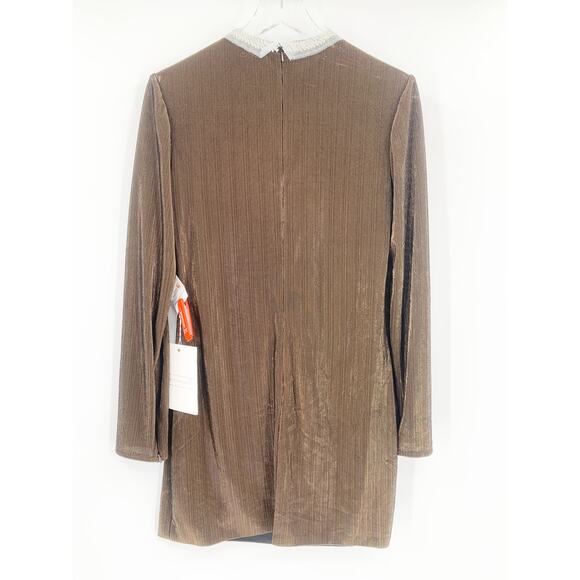 MAC DUGGAL Dress Size 10 Evening Gown Chocolate Bronze NEW Mini Rhinestone Collr - Picture 6 of 7